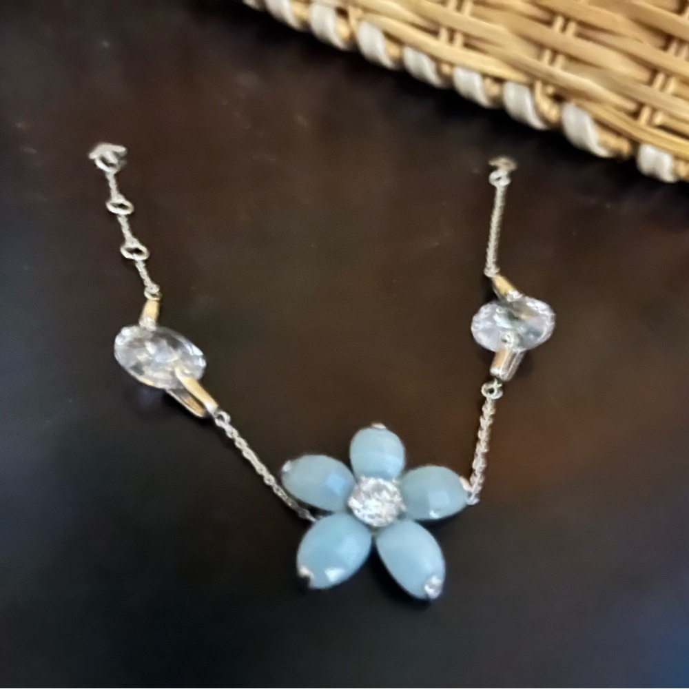 Vintage sterling silver giorgio armani crystal bracelet flower